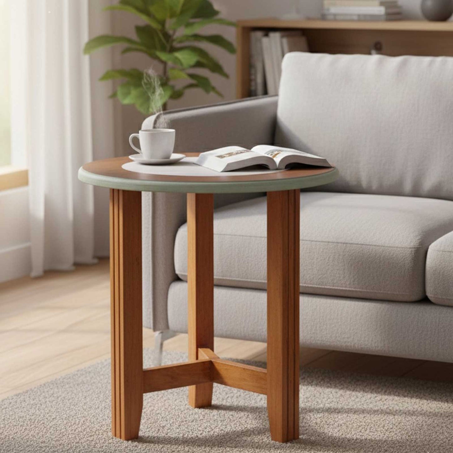 Wooden Round Side Table