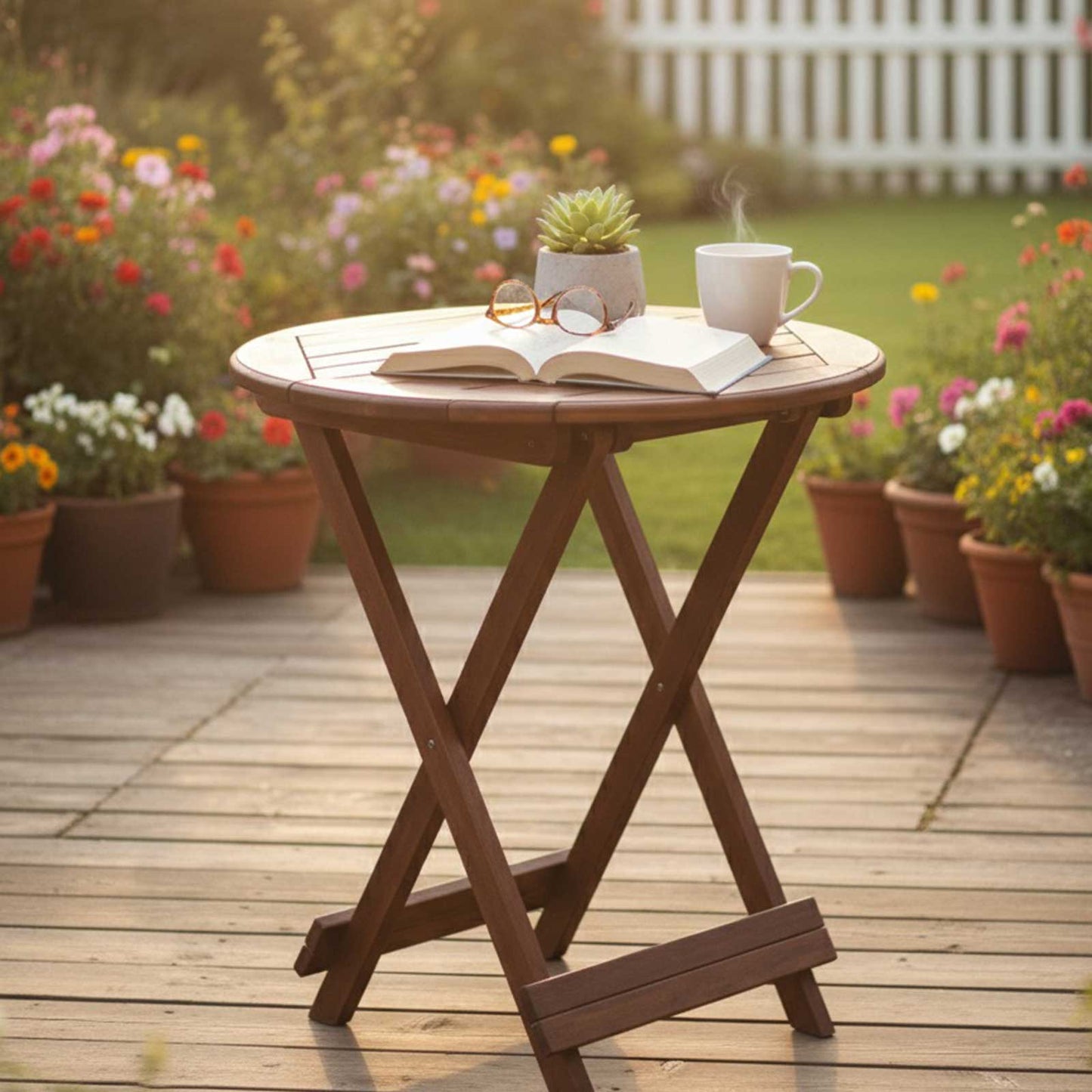 Wooden round coffee table medium