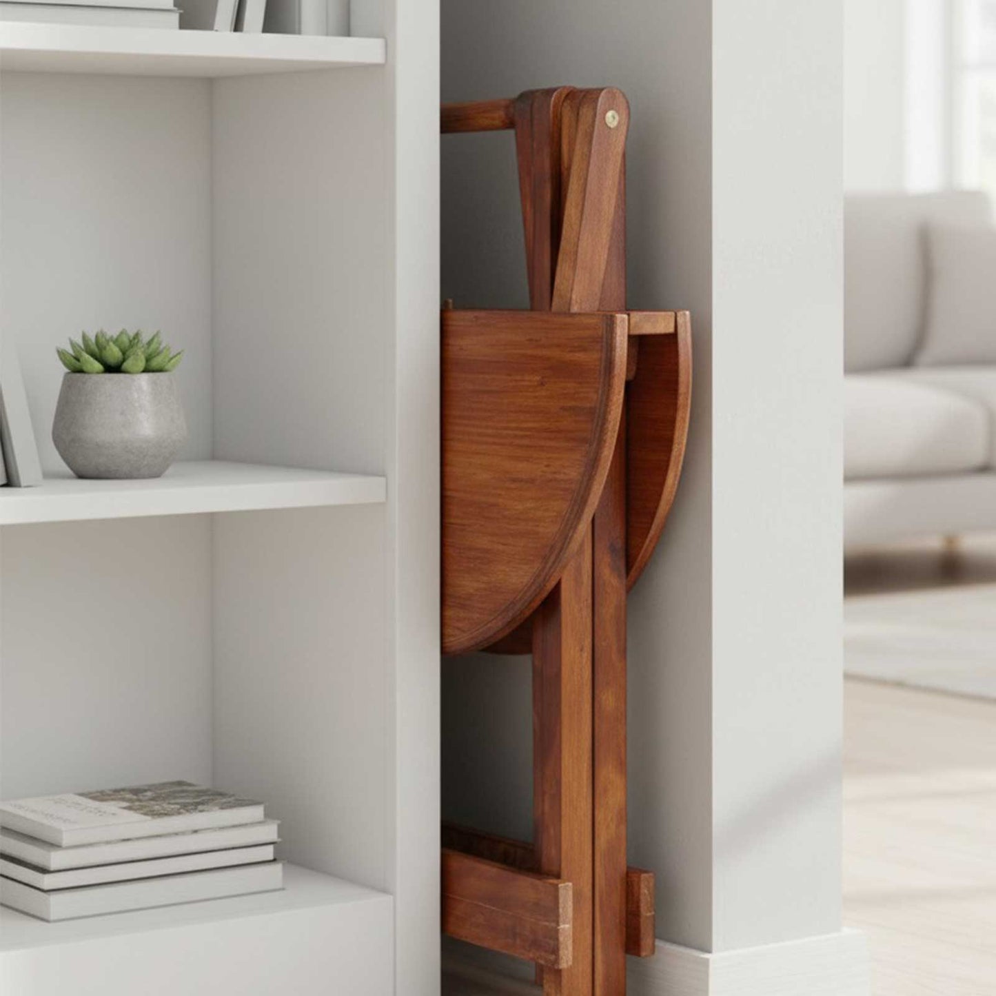Wooden round coffee table medium